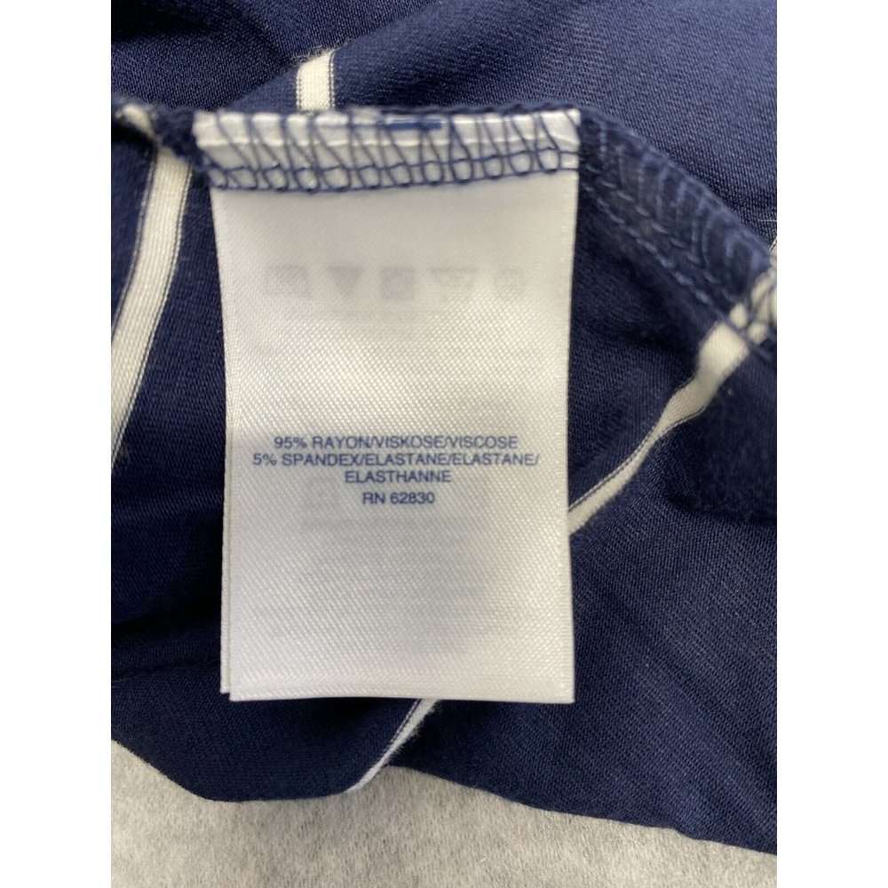 Lands End Womens Cardigan Long Sleeve Navy Blue/White Stripe Open Front Size M - Picture 5 of 8